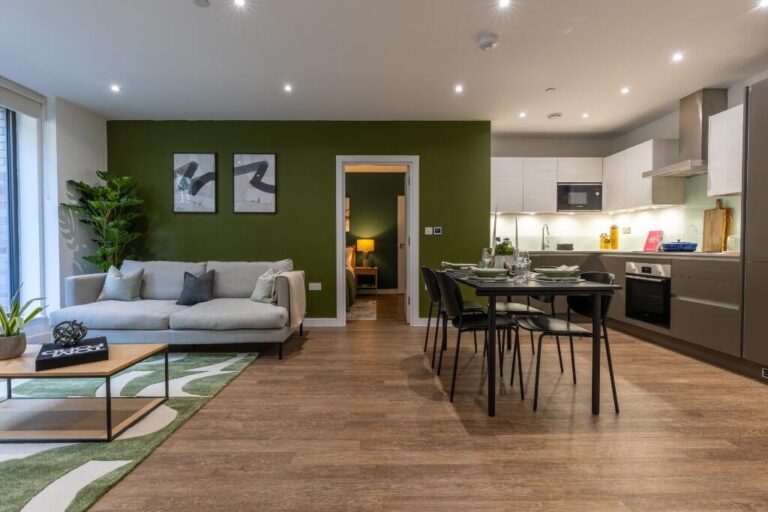 Modern london rental property with open plan living space