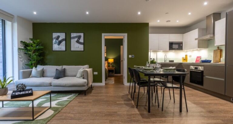 Modern london rental property with open plan living space