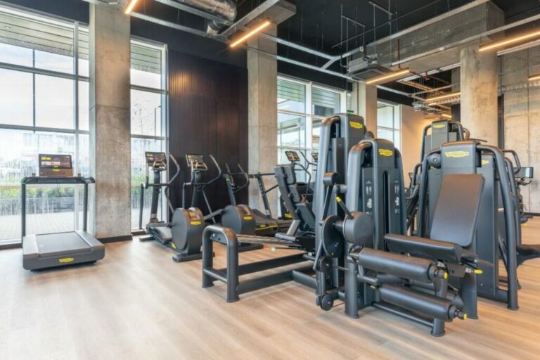 Residents gym at Mitre Yard apartments North Kensington