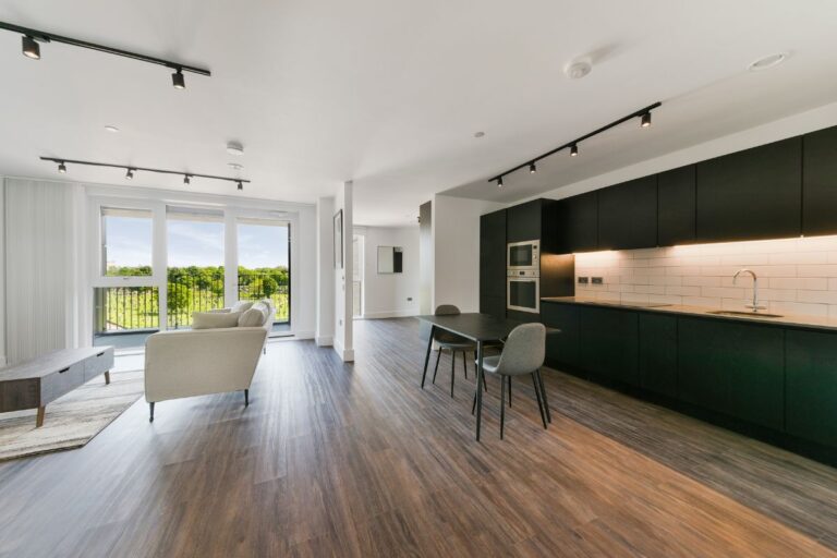 Mitre Yard apartment kitchen living area