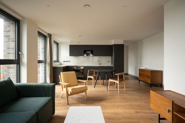 Spacious open plan lounge and kitchen