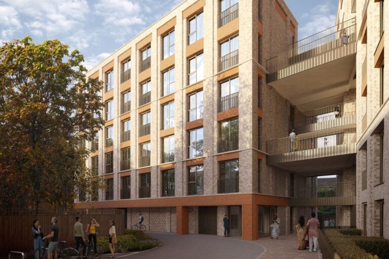 Exterior courtyard at Sheepcote Road residential development in Harrow