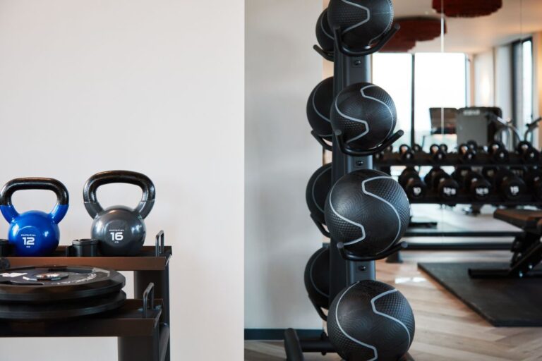 On site gym with free weights and wellness facilities