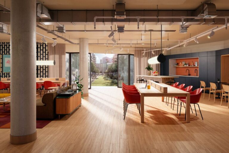 Resident lounge and shared amenity space at UNCLE Deptford development
