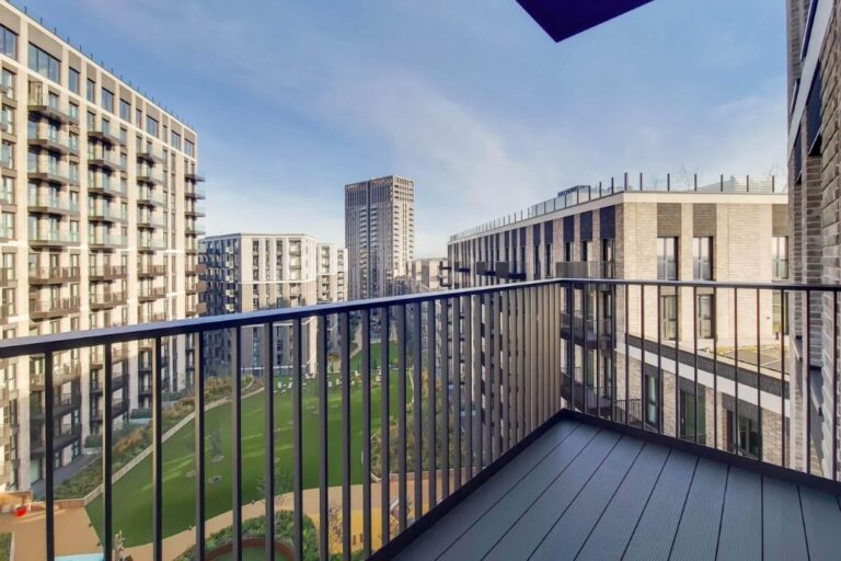 private balcony overlooking Wembley Park buildings at The Robinson