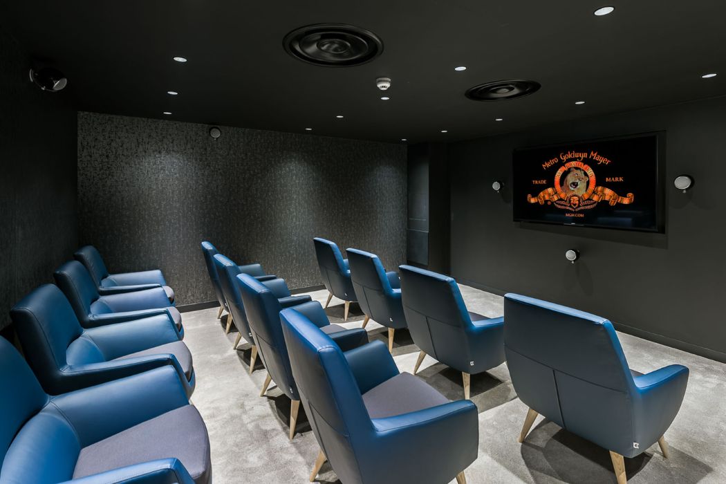 Private cinema room at Pioneer Point Ilford with reclining seats