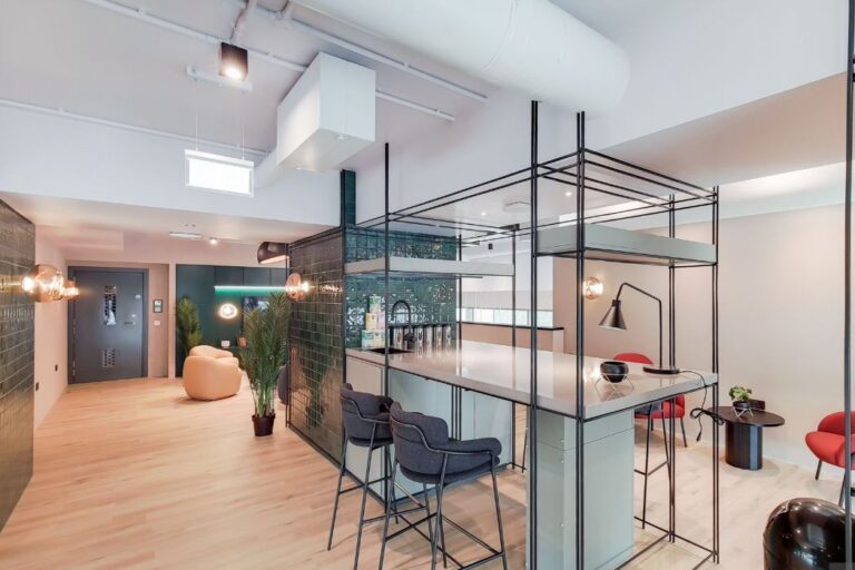 Apex Gardens co working lounge with seating and workspace