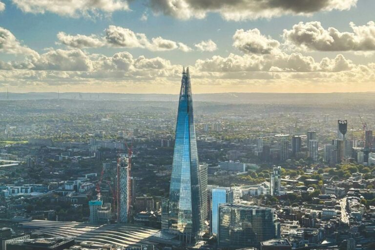 View from the skies over London Bridge, the Shard and South London