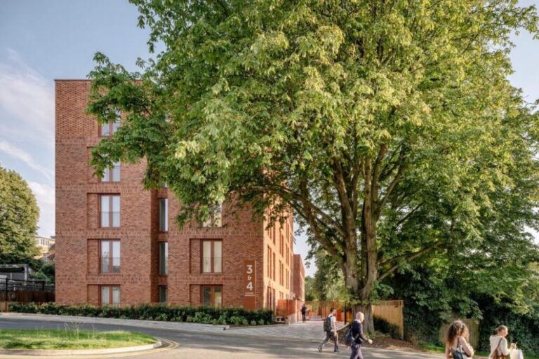 Exterior architecture of Woodside Park N12 apartments in North London